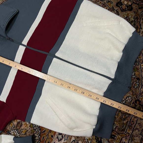VTG Medium 80s Winning Ways Track Jacket Gray White Burgundy Colorblock Japan - Picture 4 of 4
